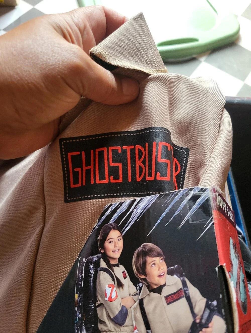 Disguise Kids Tan Ghostbuster-Style Jumpsuit Costume with Patch